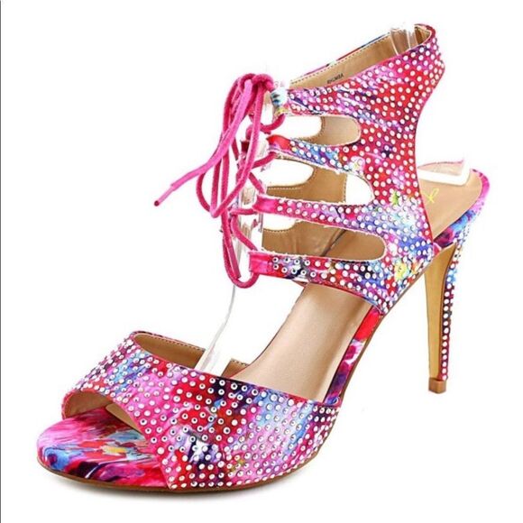 Thalia Sodi Rhumba Rhinestones Lace-up Sandals